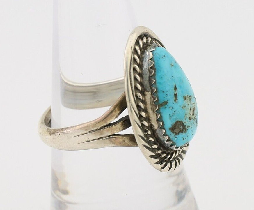 Navajo Handmade Ring 925 Silver Turquoise Native American Artist C.80's