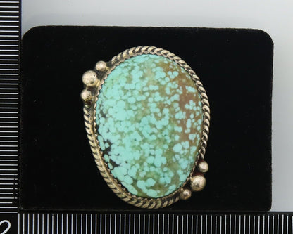 Navajo Ring 925 Sterling Natural Blue Turquoise Native Artist C.80's Size 8.75