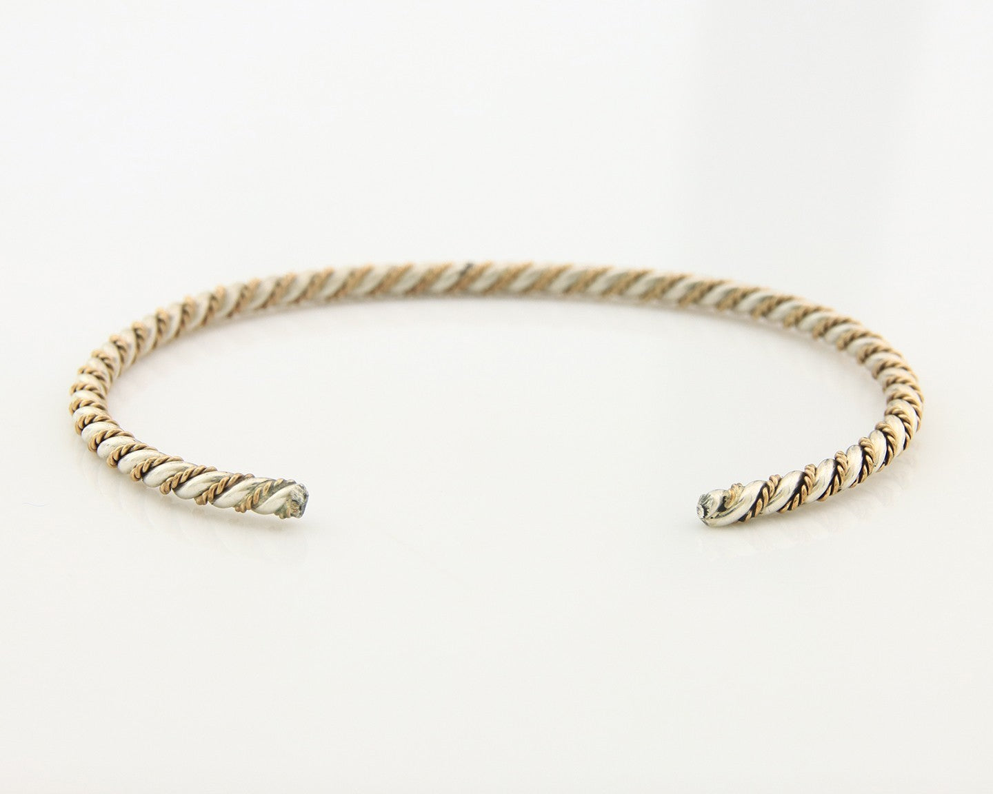 Navajo Twist Cuff Bracelet Sterling Silver Gold Authentic Vintage Native Artist