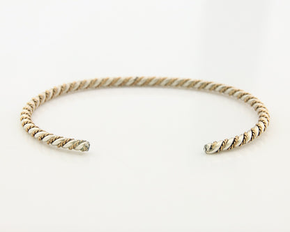 Navajo Twist Cuff Bracelet Sterling Silver Gold Authentic Vintage Native Artist