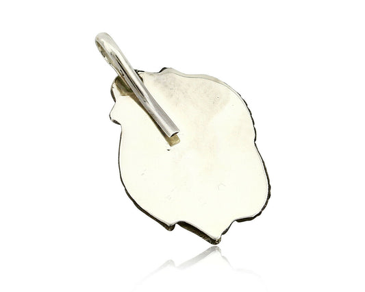 Navajo Josephine Rojas Natural Mined Fire Agate .925 Silver Handmade Pendant