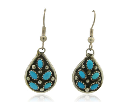 Navajo Earrings 925 Silver Natural Turquoise Native Artist C.80's