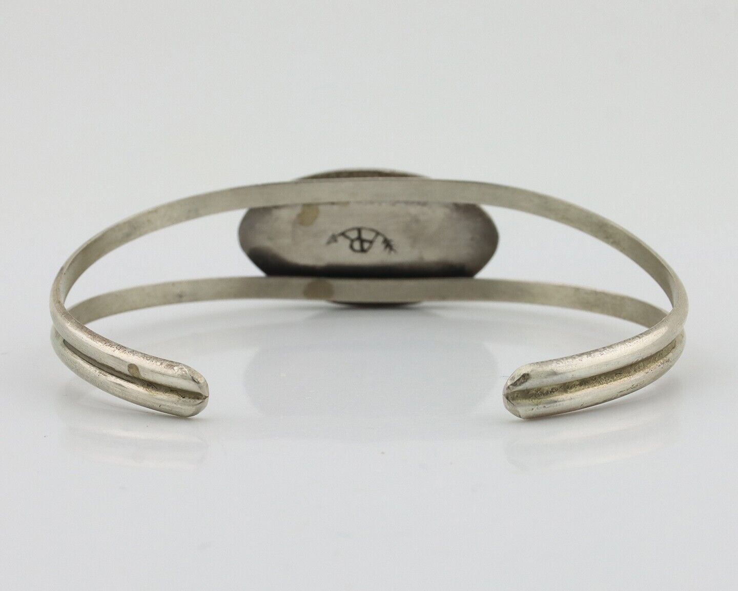 Navajo Bracelet 925 Silver Natural Red Coral Artist Signed AR ARROW C.80's