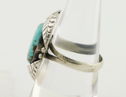 Navajo Ring 925 Silver Natural Turquoise Native American Artist C.80's