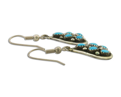 Navajo Earrings 925 Silver Natural Turquoise Native Artist C.80's