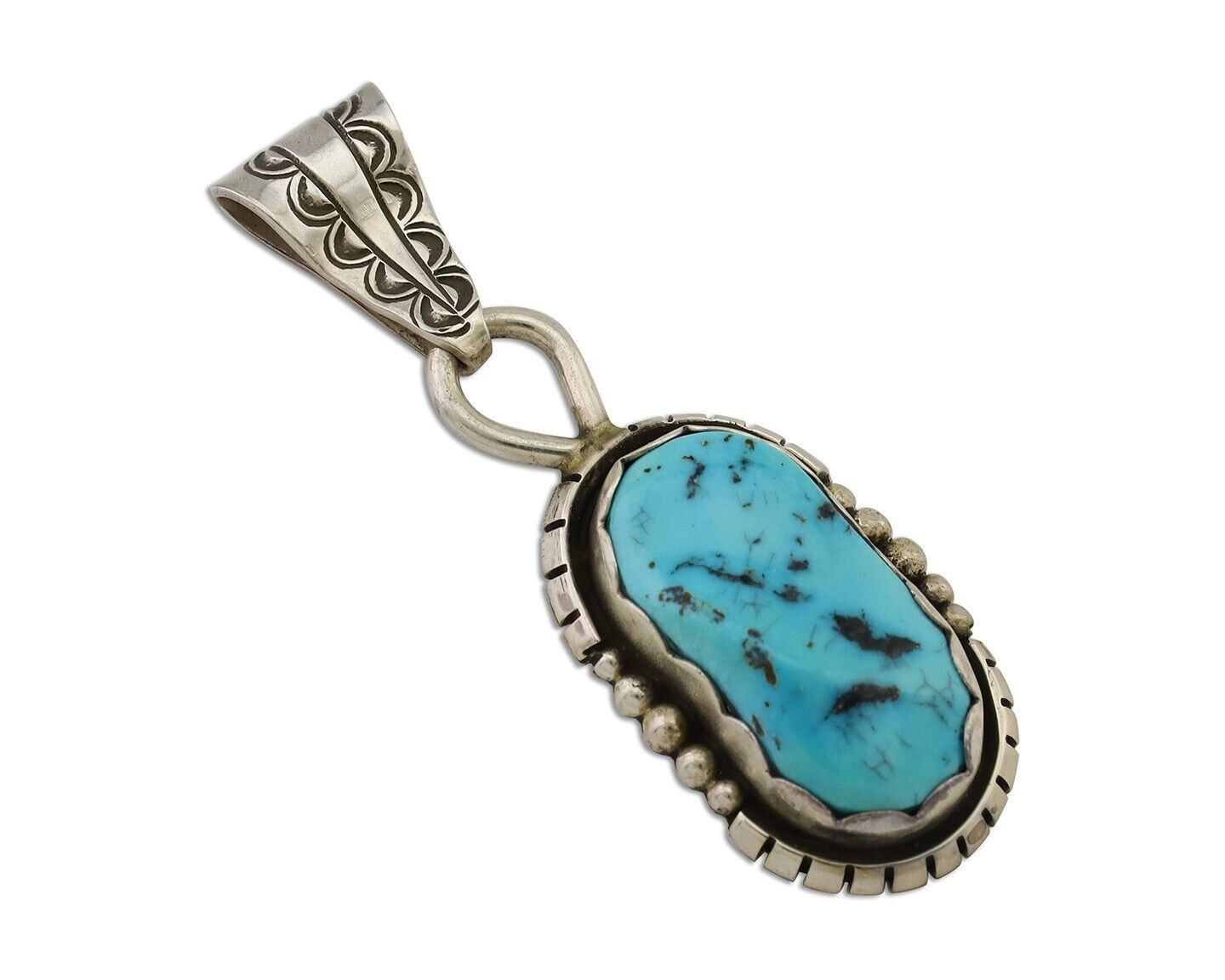 Navajo Necklace Pendant 925 Silver Turquoise Artist Tony Guerro C.80's