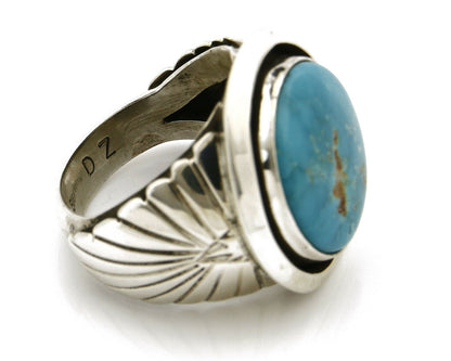 Navajo Ring .925 Silver Turquoise Handmade Signed Doug Zachary C.1980's