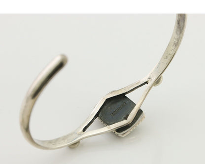 Navajo Handmade Bracelet 925 Silver Natural Green Turquoise Native American C80s