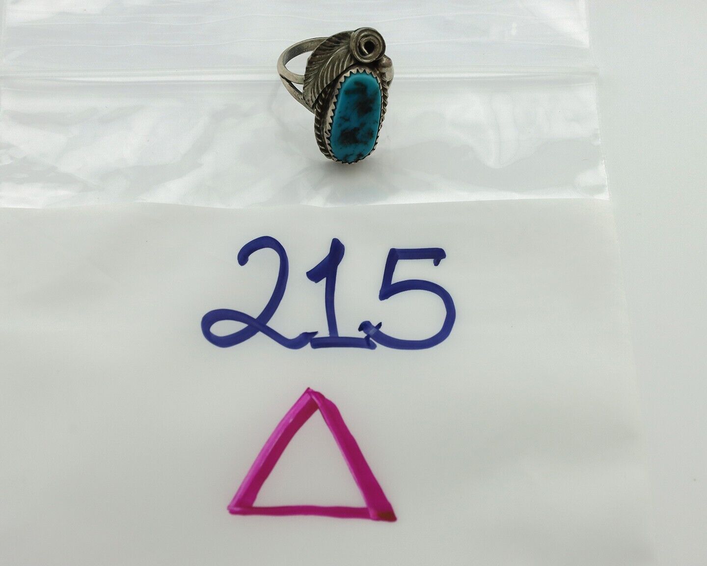 Navajo Ring 925 Silver Sleeping Beauty Turquoise Artist Signed Justin Morris C80