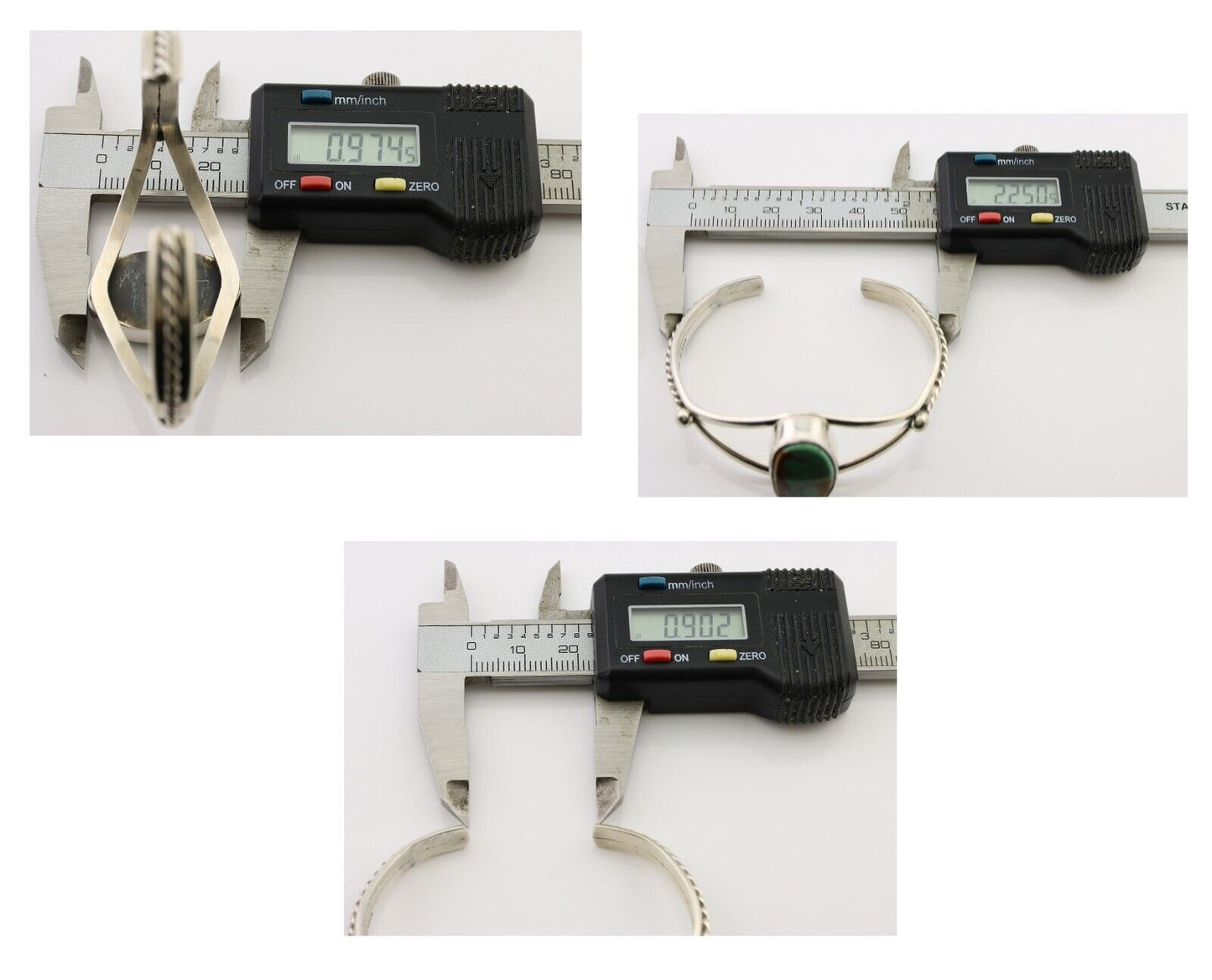 Navajo Cuff Bracelet 925 Silver Natural Blue Turquoise Artist Signed Gecko C.80s