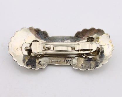 Women's Navajo Hair Clip Hand Stamped 925 Silver Artist Signed C Montoya C.80's