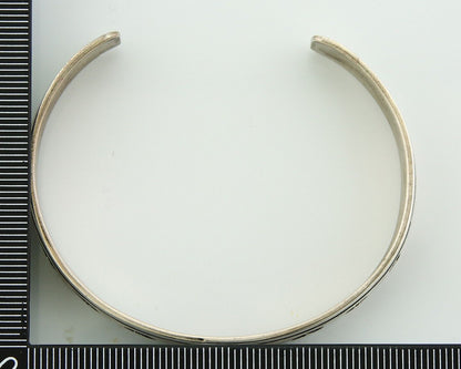 Navajo Bracelet 925 Silver Handmade Cuff Artist Signed Tom Billie C.80's