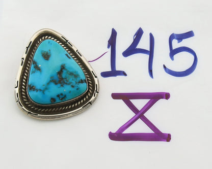 Navajo Handmade Pin Sterling Silver Turquoise Vintage Native Artist