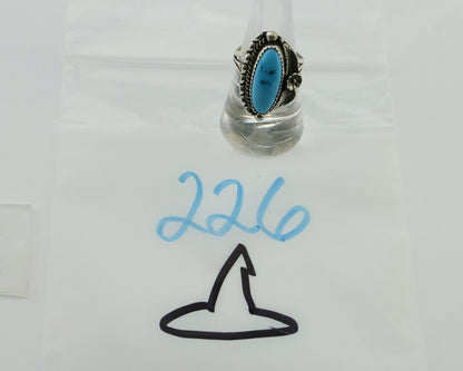 Navajo Ring 925 Silver Sleeping Beauty Turquoise Artist Signed SC C.80's