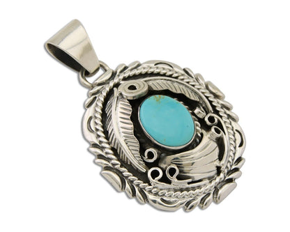 Navajo Necklace 925 Silver Natural Blue Turquoise Native American Artist C.80's