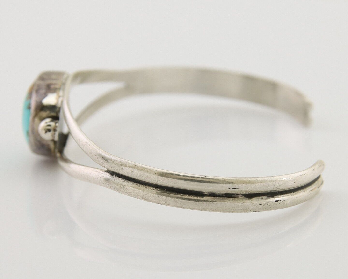 Navajo Natural Southwest Turquoise Bracelet 925 Silver Artist Native American