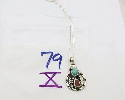 Navajo Necklace Sterling Authentic Gemstone Traditional Signed Teepee