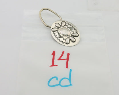 Navajo Hand Stamped Key Chain .925 Silver Handmade Native American Artist C.80's