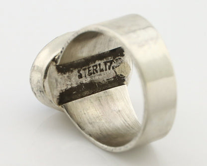 Zuni Inlaid Ring 925 Silver Mixed Natural Gemstones Native American Artist C.80s