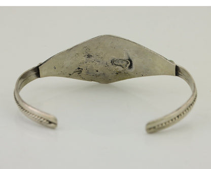 Navajo Bracelet 925 Silver Kingman Turquoise Native American Artist C.80's