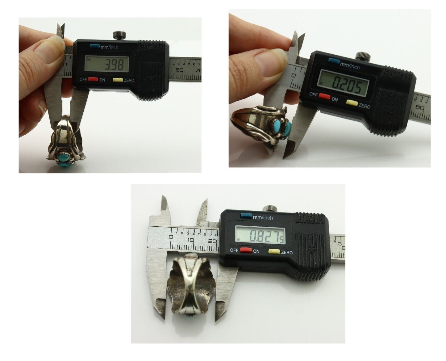 Zuni Ring .925 Silver Natural Sleeping Beauty Turquoise Native Artist C.80's