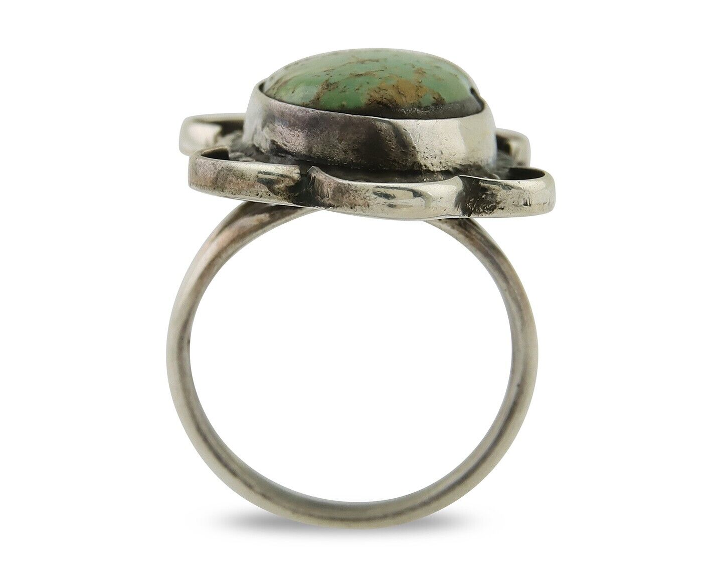 Navajo Handmade Ring 925 Silver Turquoise Native Artist C.80's
