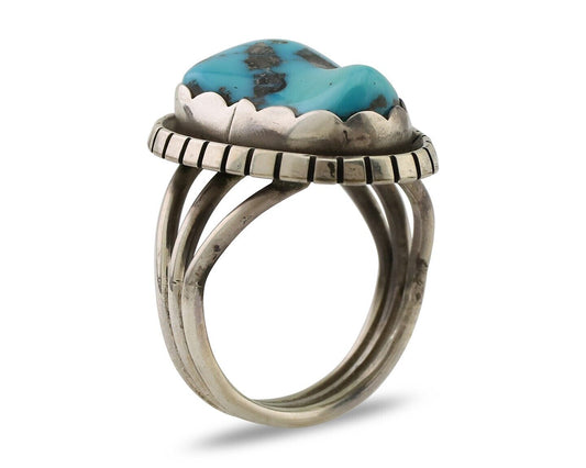 Navajo Handmade Ring 925 Silver Turquoise Artist Signed Tony Guerro C.80's