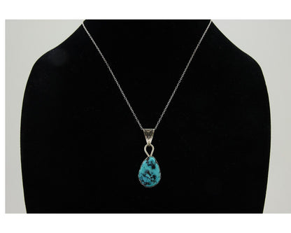 Navajo Necklace 925 Silver Natural Blue Turquoise Artist Tony Guerro C.80's
