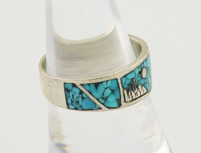 Navajo Handmade Ring 925 Silver Turquoise Native Artist C.80's