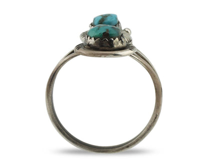 Navajo Ring 925 Silver Natural AAA Blue Spiderweb Turquoise Tom Willeto C.80's