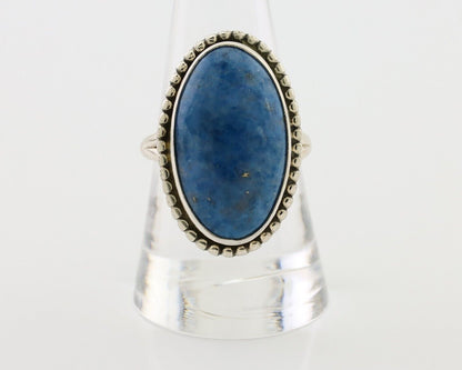 Navajo Handmade Ring 925 Silver Blue Denim Lapis Artist Signed M C.80's