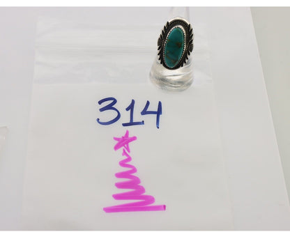 Navajo Ring 925 Silver Natural Blue Turquoise Signed M Begay C.80's