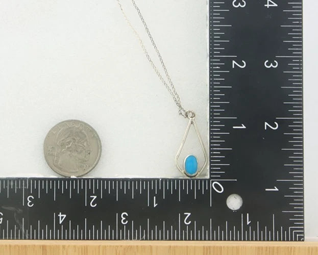 Navajo Necklace Sterling Silver Natural Blue Turquoise Vintage