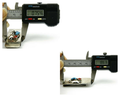 Navajo Money Clip .925 Silver & Nickle Sleeping Beauty Turquoise Artist Native