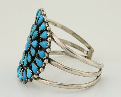 Navajo Bracelet 925 Silver Blue Turquoise Native American Artist C.80's