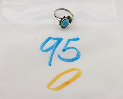 Navajo Ring 925 Silver Turquoise Artist Signed SkyStone Creations C.80's
