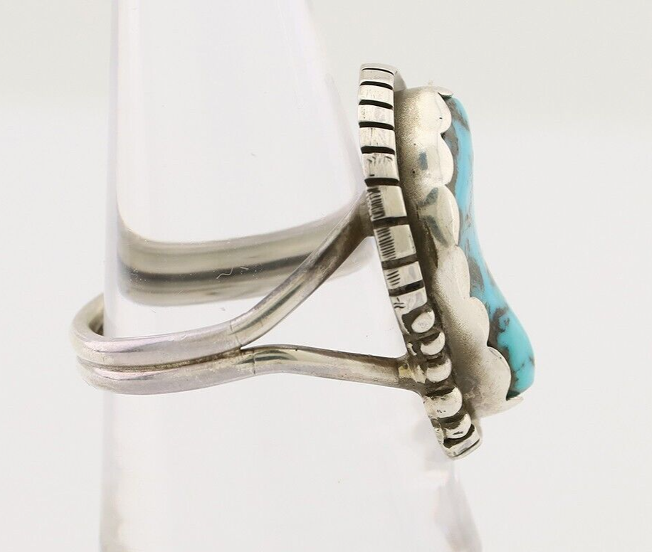 Navajo Handmade Ring 925 Silver Turquoise Signed Tony Guerro C.80's