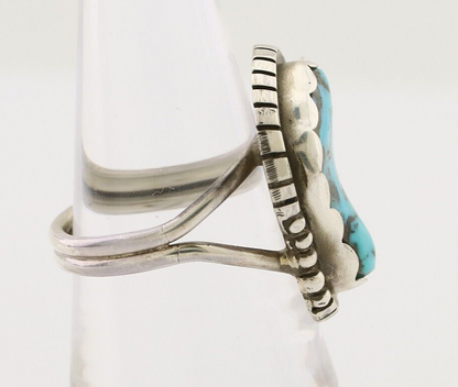 Navajo Handmade Ring 925 Silver Turquoise Signed Tony Guerro C.80's