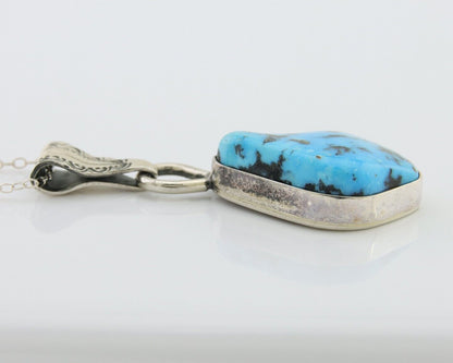Navajo Necklace 925 Silver Blue Turquoise Artist Tony Guerro C.80's