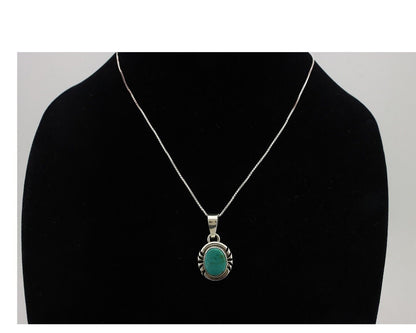 Navajo Necklace 925 Silver Arizona Turquoise Handmade Signed Gecko C.90's