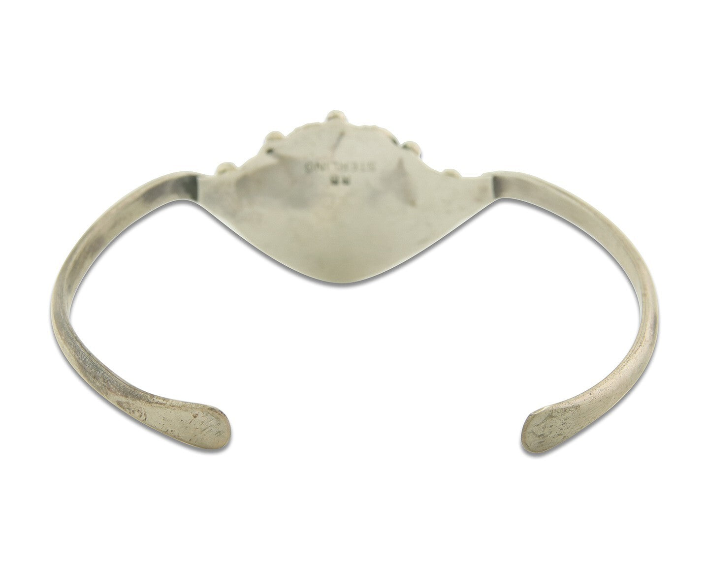 Navajo Bracelet 925 Silver Coral & Turquoise Cuff Signed Running Bear C.80's