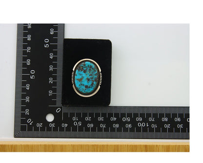 Navajo Earrings 925 Silver Turquoise Artist Signed William Denetdale C.80's