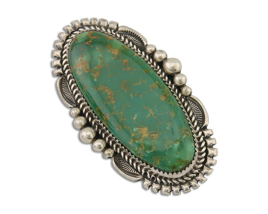 Navajo Pin Pendant 925 Silver Natural Blue Turquoise Artist Signed B C.80's