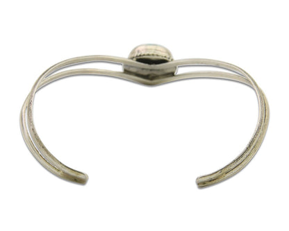 Navajo Bracelet 925 Silver Cuff Turquoise Handmade Artist Signed MC C.80's