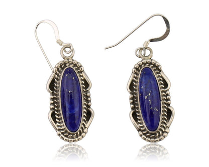 Navajo Dangle Earrings 925 Silver Lapis Lazuli Native American Artist C.80's