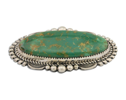 Navajo Pin Pendant 925 Silver Natural Blue Turquoise Artist Signed B C.80's