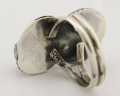 Navajo Ring 925 Silver Natural Blue Turquoise Native American Artist C.80's