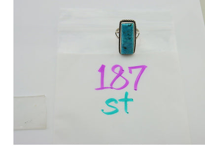 Navajo Ring 925 Sterling Silver Turquoise Artist Signed Manygoat C.80's