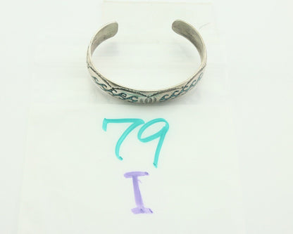 Navajo Bracelet 925 Silver Inlaid Turquoise Cuff Artist Signed NAKAI C.80's