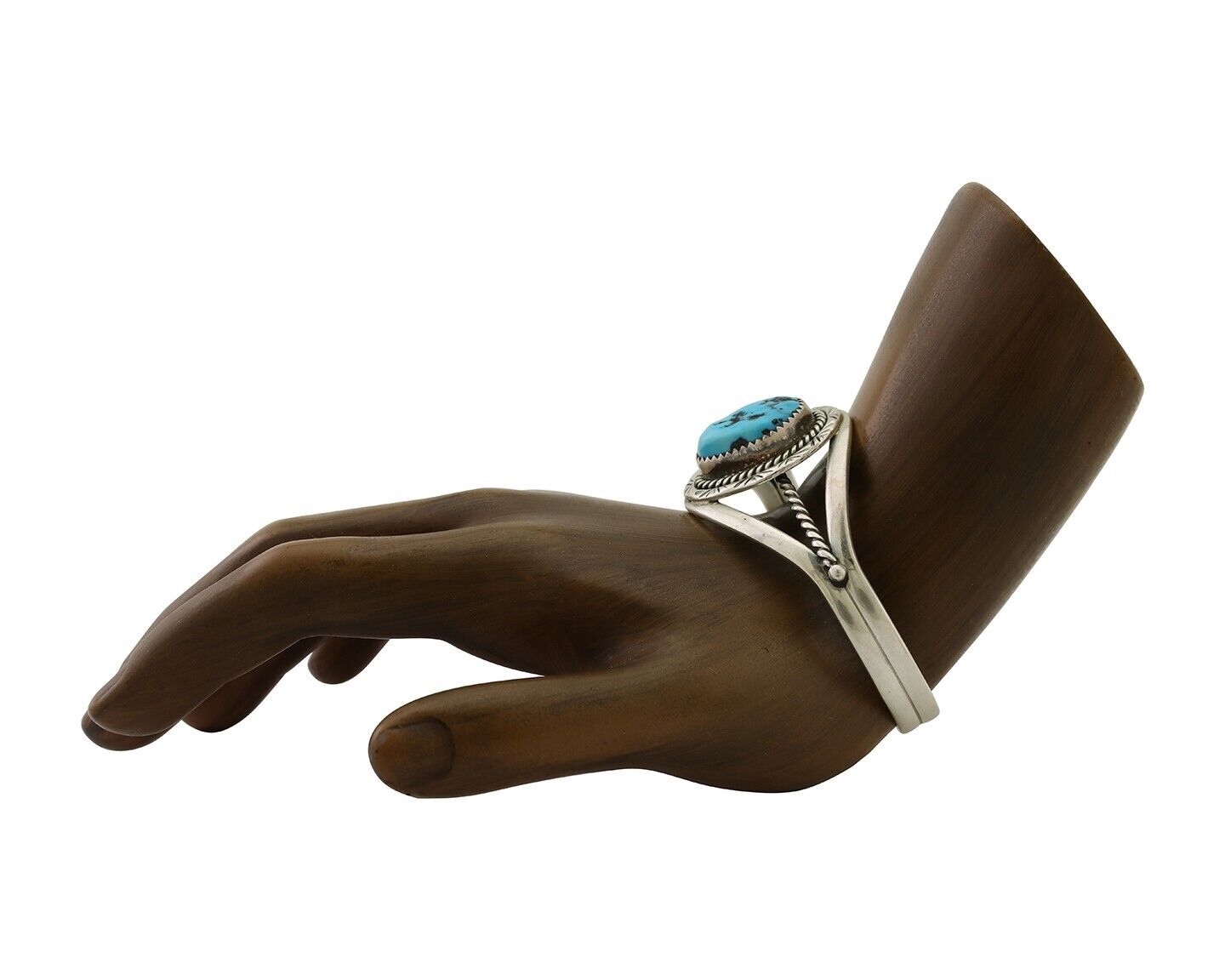 Navajo Cuff Bracelet 925 Silver Natural Blue Turquoise Native American C.80's